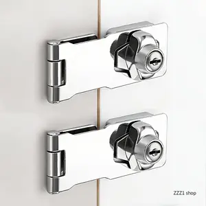 Set of 2 Safety Cabinet/Cupboard Locks – 2-in-1 Combo Pack (Two Different Sizes) – Easy to Install (Tools & Keys Included) – Anti-Theft Locks for Cabinets, Mailboxes, Drawers, and Doors – Durable Metal Construction
