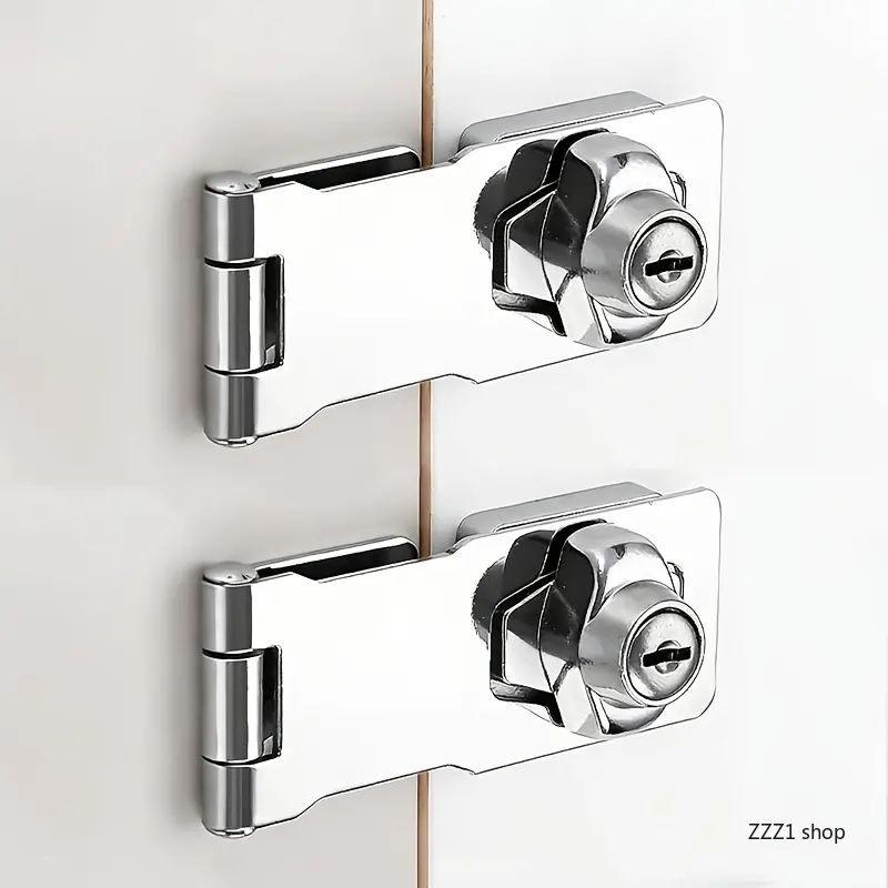 Set of 2 Safety Cabinet/Cupboard Locks – 2-in-1 Combo Pack (Two Different Sizes) – Easy to Install (Tools & Keys Included) – Anti-Theft Locks for Cabinets, Mailboxes, Drawers, and Doors – Durable Metal Construction