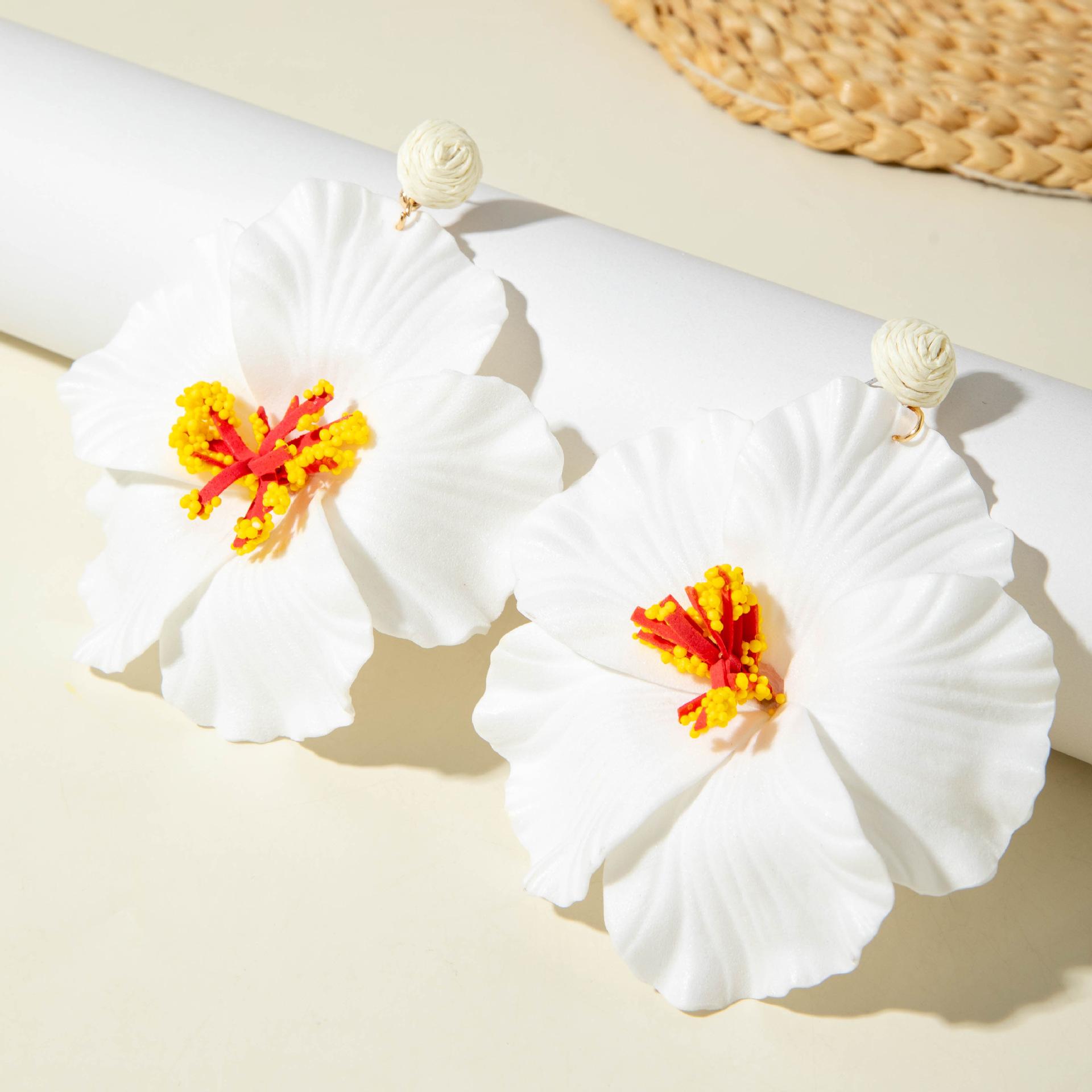 Fashionable Sweet Artificial Flower Earrings, Bohemian Summer Vacation Style Ear Jewelry, Trendy and Refreshing Design