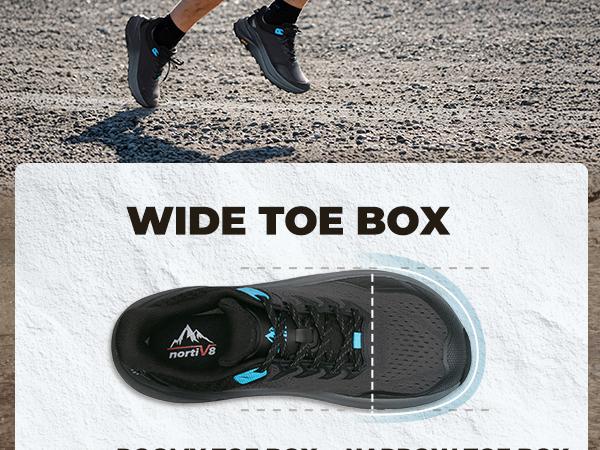 NORTIV 8 Men's Wide Toe Box Running Shoes with Jacquard Mesh Upper Bouncy Support Arch Insole Slip-Resistant Rubber Outsole Airy Breathable Design SpringStatements