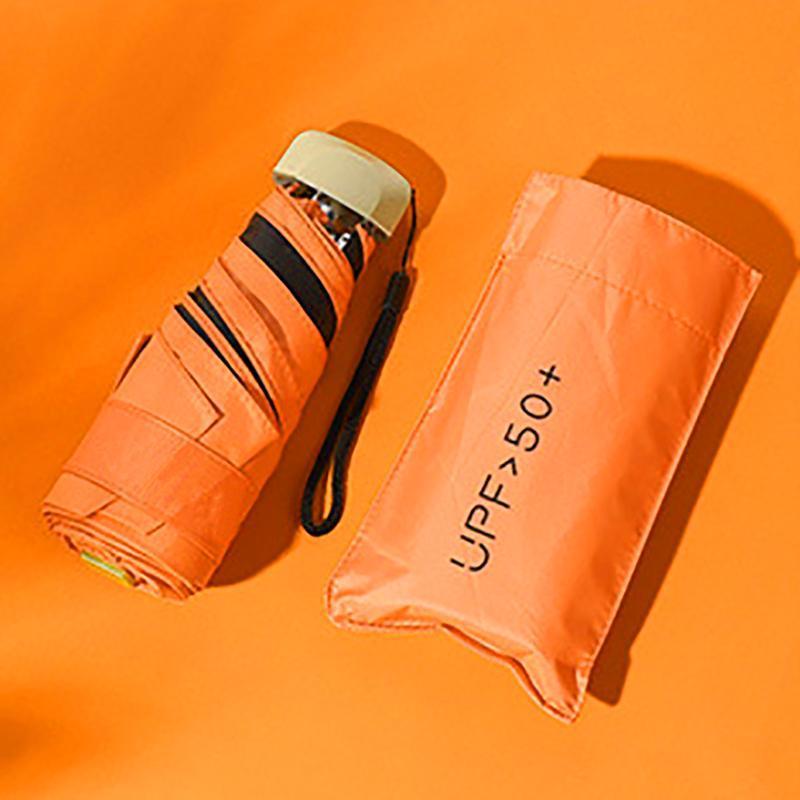 Portable Foldable Umbrella, 1 Count Lightweight Waterproof Pocket Umbrella, Dual-Use Rain and Sun Umbrella for Outdoor Travel, Camping and Running, Rainproof Umbrella