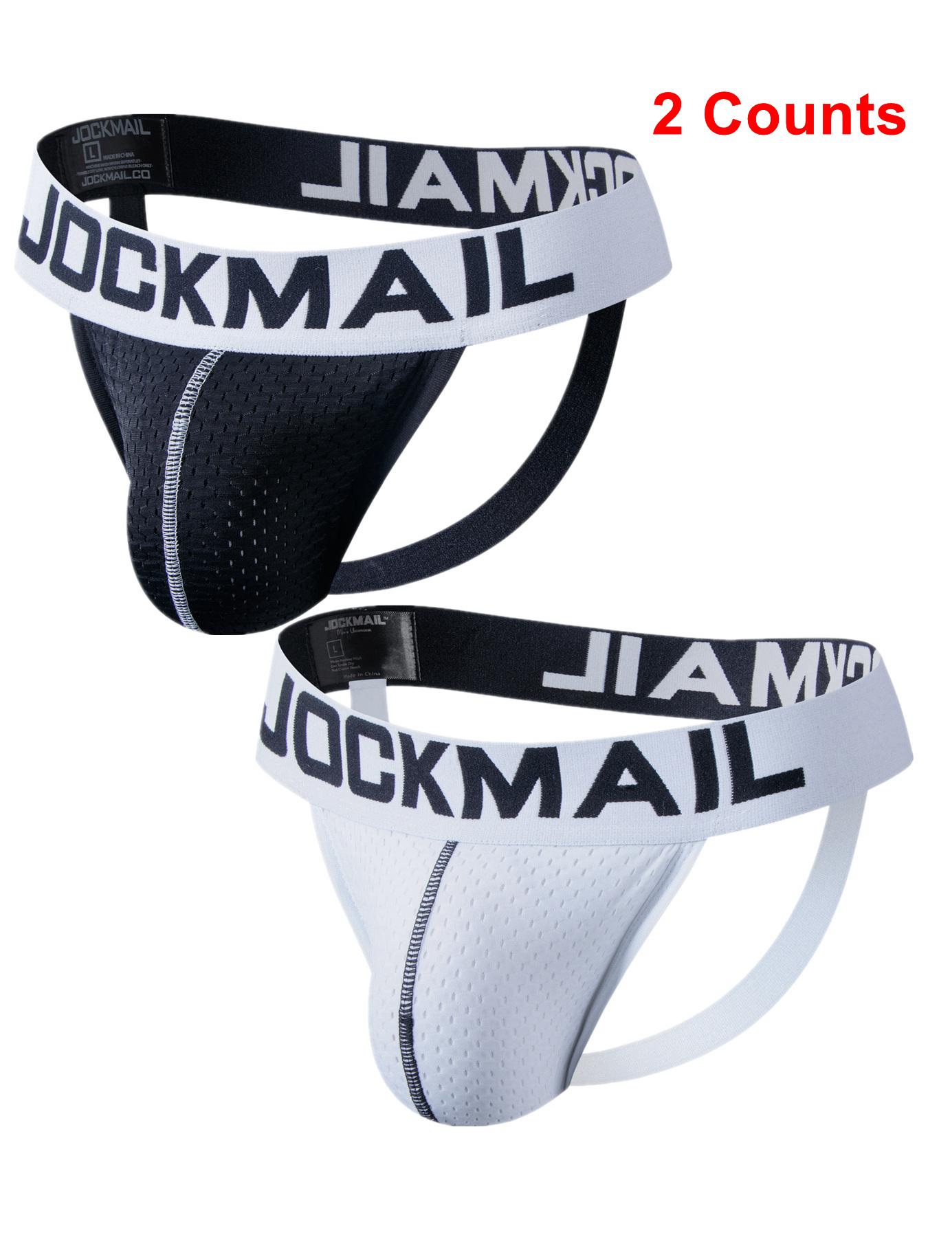 Lgbtq+ Men's Letter Print Mesh Tape Nylon Knitted Jockstrap, Fitted Breathable Stretch Comfortable Thong for Daily Wear, Fashion Men's Sexy Medium Underwear for All Seasons, Back To School Underwear for Men, Undergarments, Sport