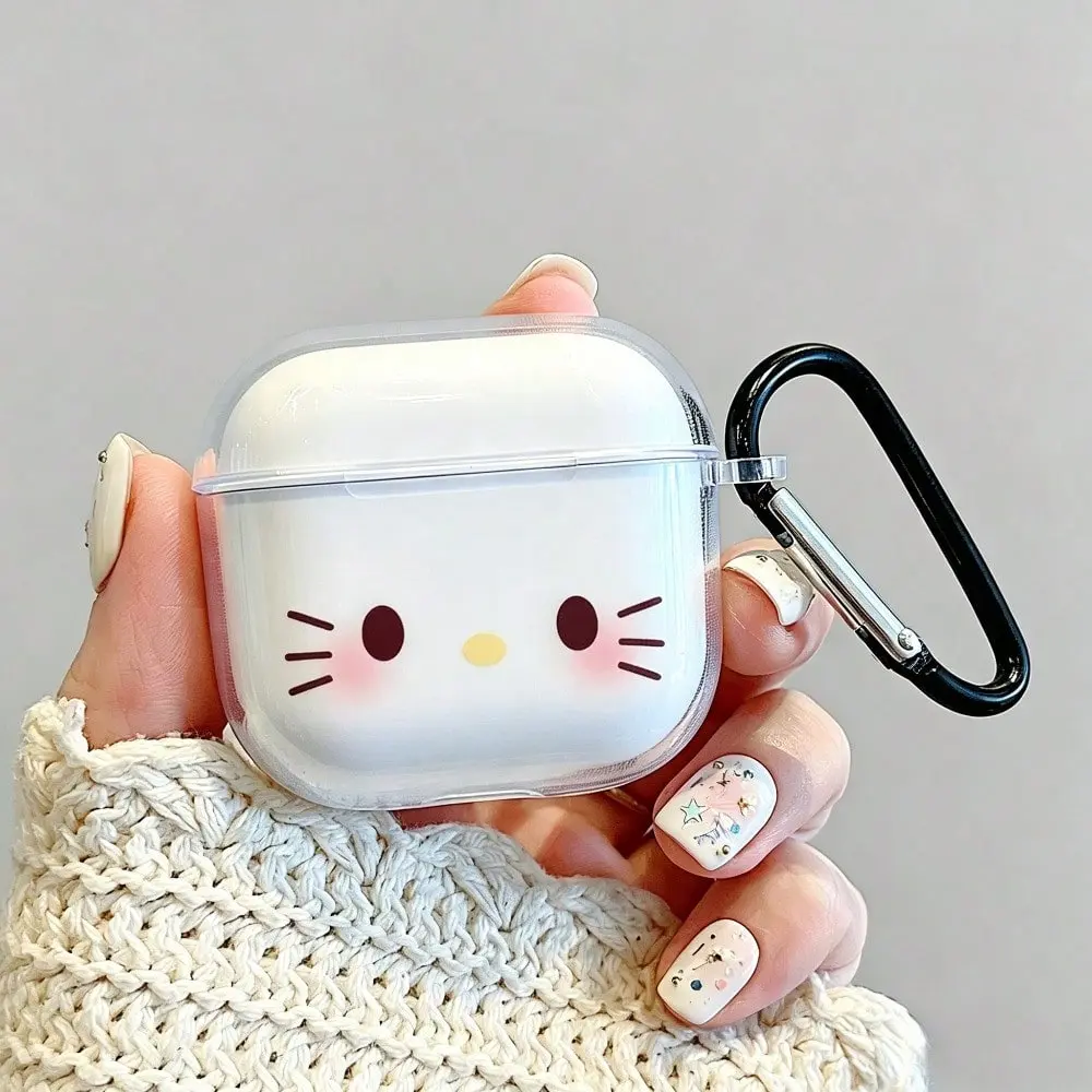 1 Pc Transparent Cute Kitten Print Shockproof Protective Earbud Case for Men Women Teens, Earbud Protector, Fashionable Daily Use Earbud Case, Compatible with AirPods 1/2/3/4/Pro/Pro2/Pro3, Festival Gift