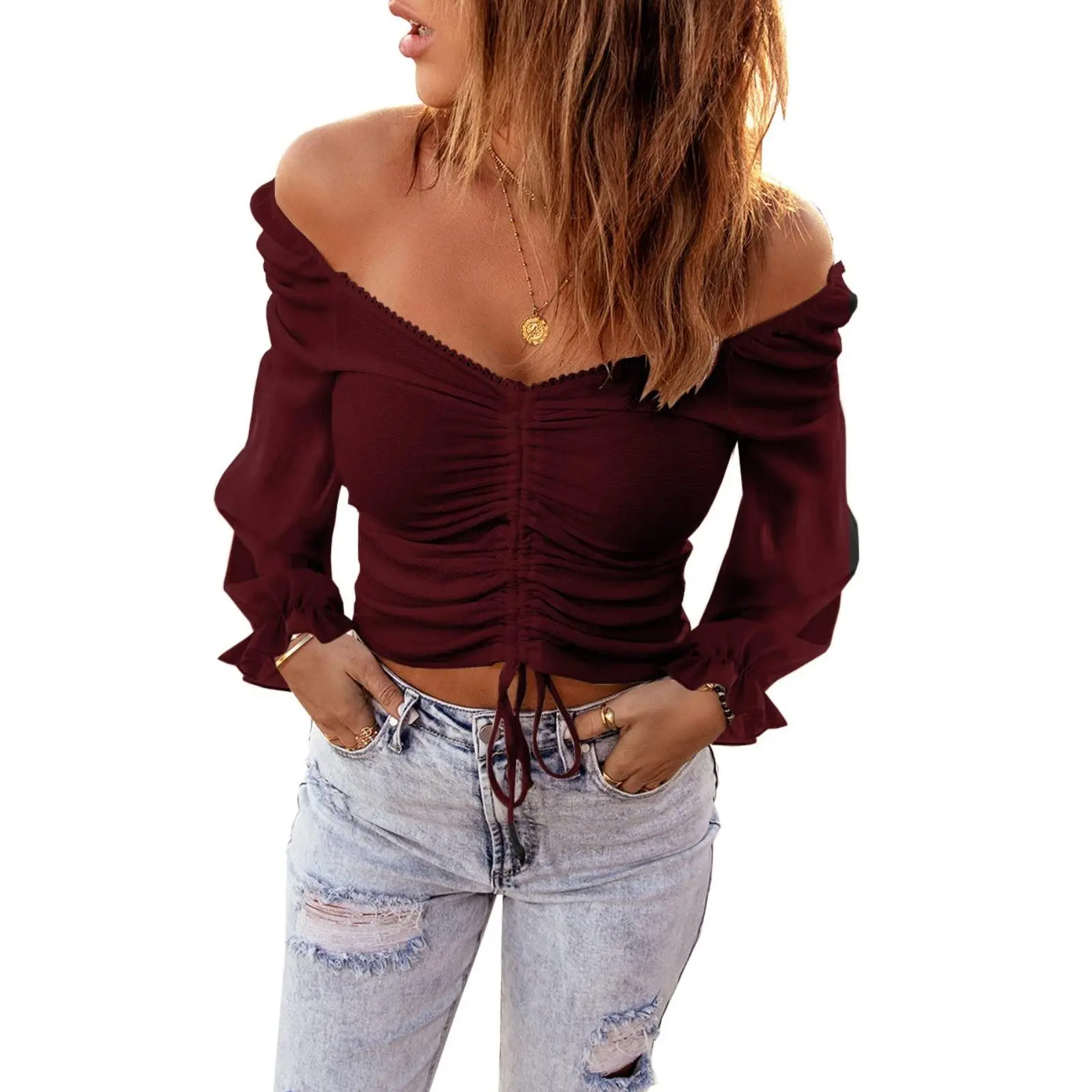 Wine Red-Long Sleeve