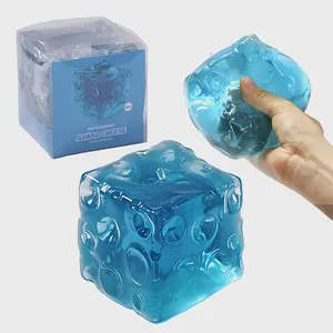 Blue Crystal Jumbo Cheese Squishy, Sensory Fidget Toy, Stress Relief Toy for Kids & Adults
