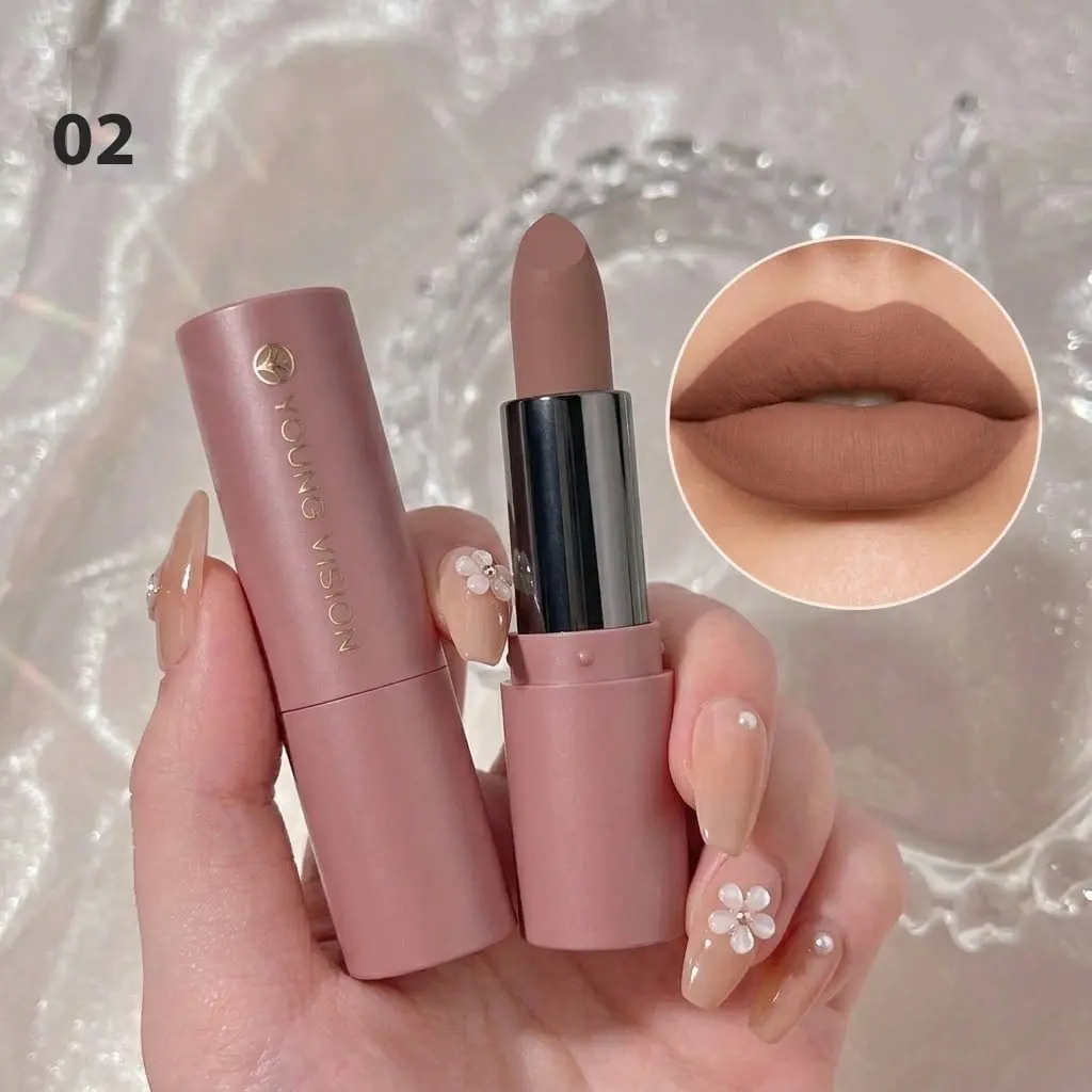2 Velvet Matte Lipsticks, Rich In Color, Non-Drying, Long-Lasting, And Highly Pigmented. Available In Brown, Nude, Red, And Purple Shades. Perfect For Everyday Wear, Parties, Work, School , Business Trips, And Parties. Makeup Set.