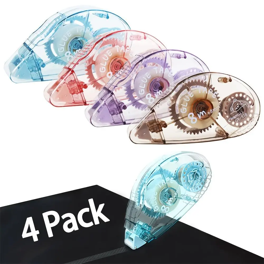 4/6/8 Piece Dual-Sided Tape Roll Set, Scrapbooking Supplies, Craft Glue Roller, School Office Log Items, Versatile Adhesive Tools, Stationery