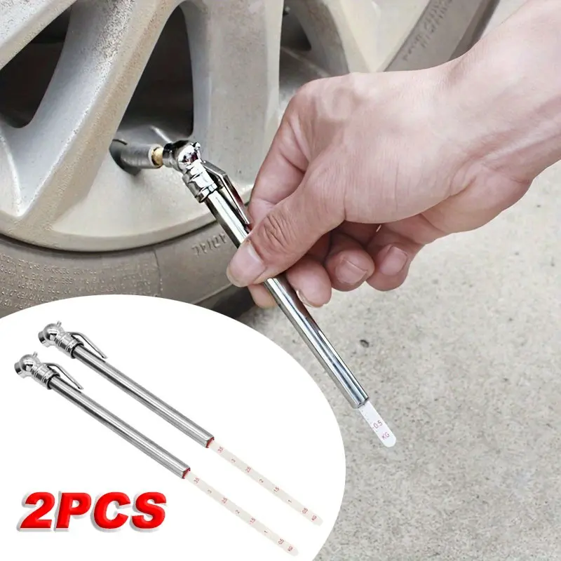 Portable Tire Pressure Gauge Set, 5-50 Psi Stainless Steel Pen Style, Reliable Mechanical Tire Pressure Meter for Cars, Suvs, Bikes, Trucks, Motorcycles