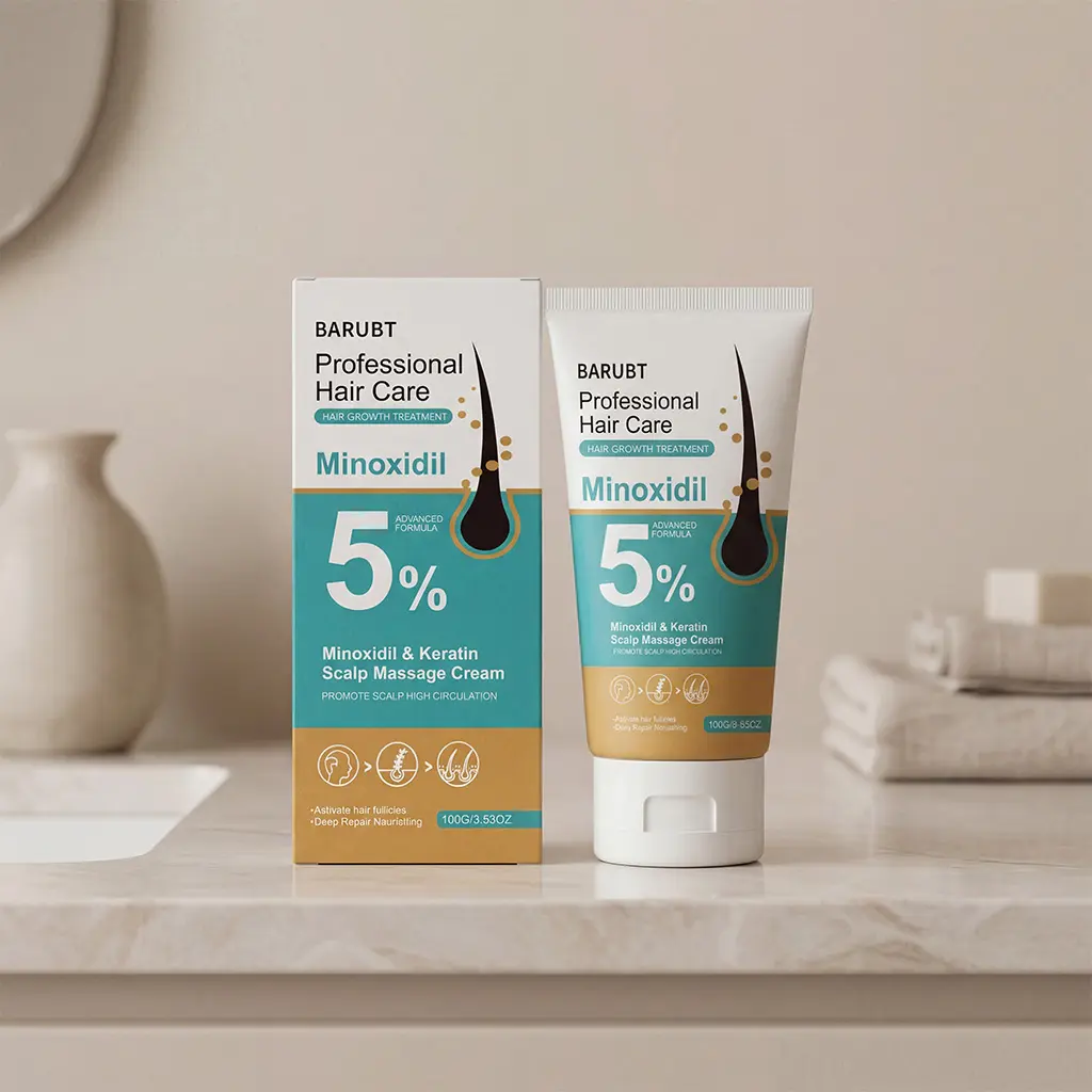 [BUY 1 GET 1 FREE]5% Minoxidil Hair Growth Scalp Massage Cream with Keratin & Ginger for Men Women Prevents Loss Repairs Follicles Promotes Fast Regrowth Strengthens Roots Regrowth Formula