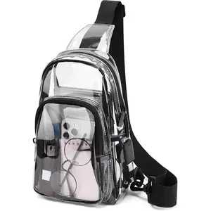 Clear Sling Bag Stadium Approved Transparent Bag Crossbody Casual  Chest Bag for Men Women,T9060