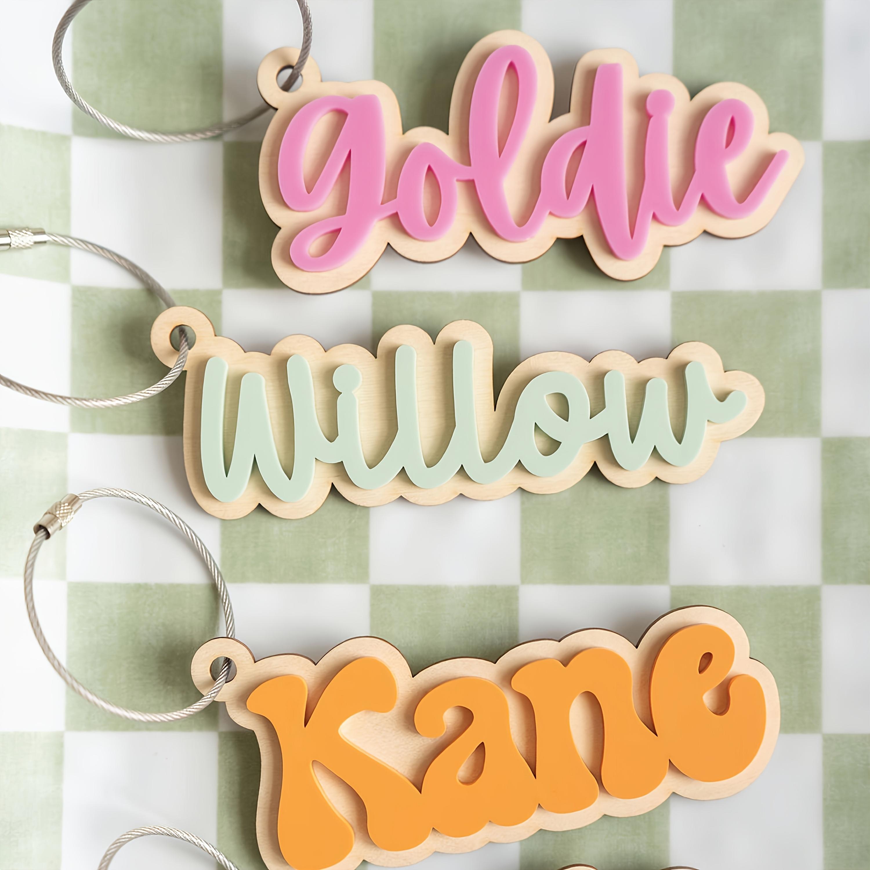 Personalized 3D Acrylic Keychain - Custom Smooth Name Tag with Vibrant Colors, Durable Metal Ring, And Heart-Shaped Design, Perfect for Christmas And Birthday Gifts, Cute Keychain Accessory, Gift Item, Playful Design, Colorful Decoration