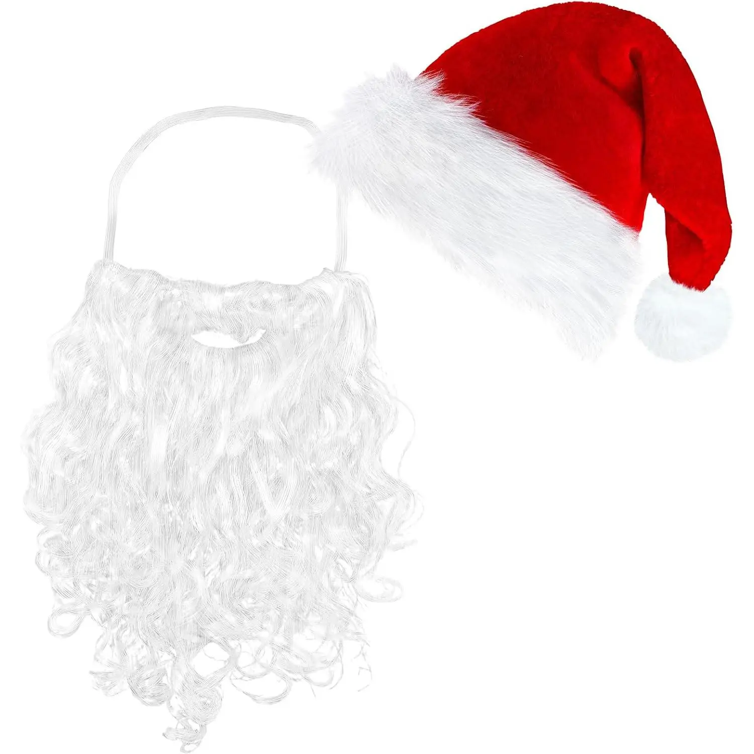 Santa Hats and Beard for Adults Christmas Costume Decorations Xmas Hats Santa Beard Mask  Cover for Men Women