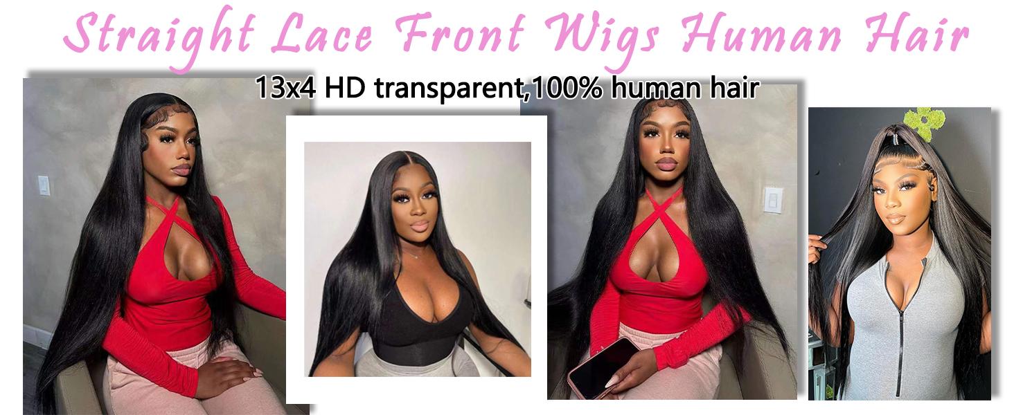 Bone Straight 360 HD Full Lace Frontal Human Hair Wigs For Woman Cheap Brazilian 180% 13x4 13X6 Transparent Lace Front Wig Smooth Pre Plucked 12-36 Inch Bling Hair Wholesale TikTokShopHolidayHaul