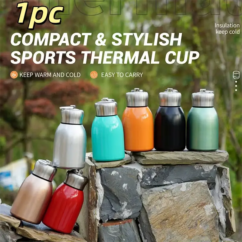 304 Stainless Steel Insulated Cup, Dual-Layer Vacuum Design, Portable Mini Pocket Cup with Handle, Ideal Gift Choice