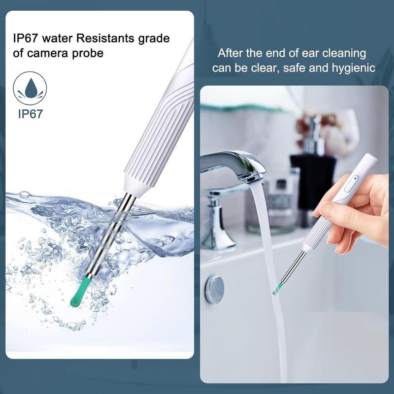 Waterproof Ear Wax Remover Set with Accessories, 1 Set Portable Ear Wax Cleaner with Camera & Led Light, Ear Cleaning Tool Set for Daily Use, Ear Wax Removal Tool