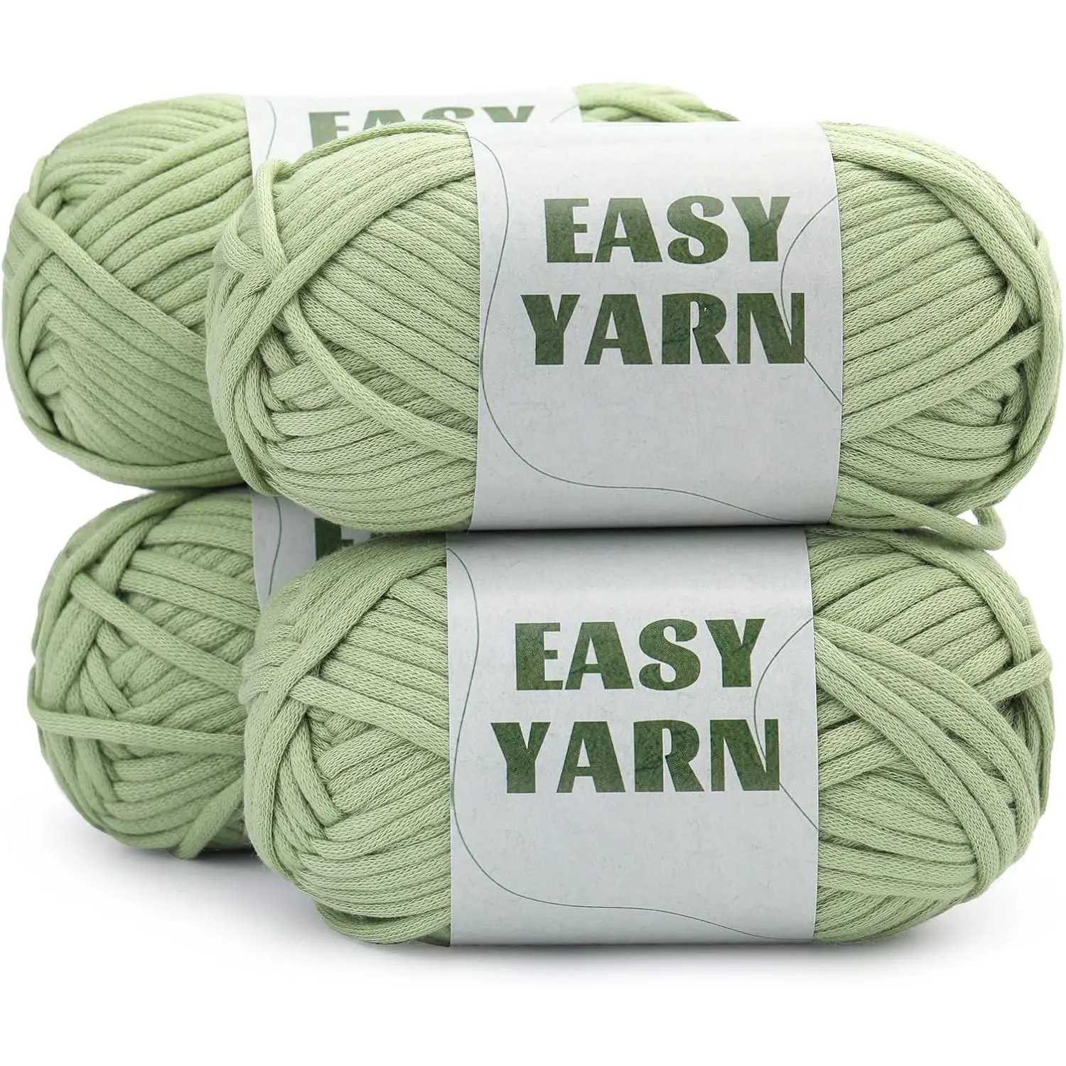 4x50g (7.1Oz) Beginners Crochet Yarn, 4x87Yds Yarn for Crocheting -Nylon Blend, Easy-to-See Stitches, Blend Crochet Kit Making Light Green