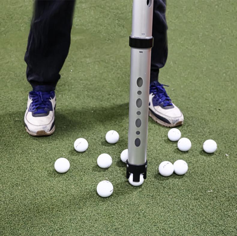 Golf Ball Pick Up Tube with Grip Handle Easy Release Locking Tail Cap Carry Bag & Belt Clip Lightweight Shag Tube for Golfers Quick Assemble Travel Friendly Practice Course Essential 6061 Aluminum Alloy 102cm Length 21 Ball Capacity