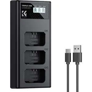 【DealsForYouDays】K&F CONCEPT NP-FW50 Charger 3-Slot ZV-E10 Battery Charger with LCD Display for Sony A6400 A6600 ZV-E10 A7 A7ii Cameras