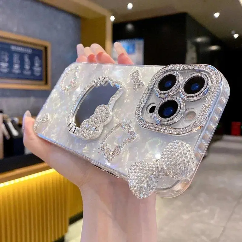 Heart-Shaped Colorful Shell Pattern Glitter Phone Case For iPhone 17 16 15 14 13 12 Pro Max Plus, Trendy Protective Case