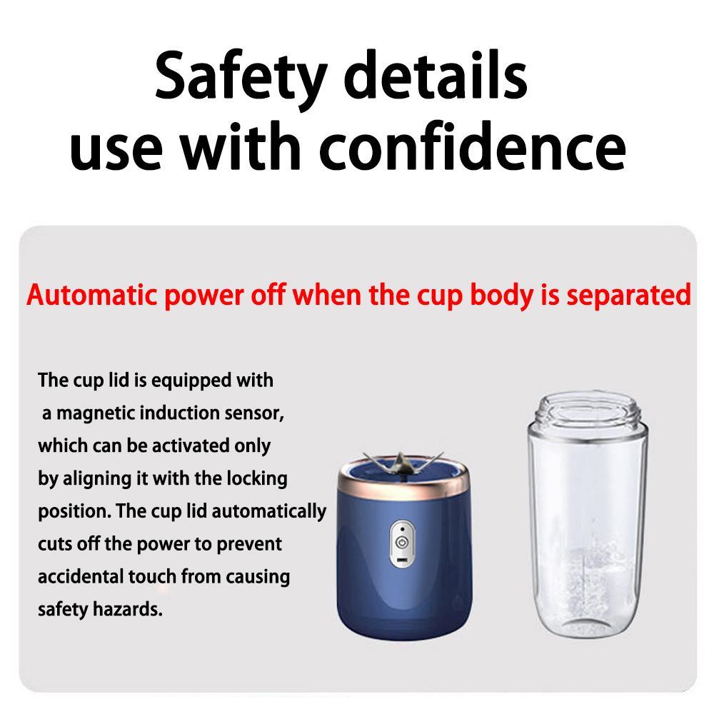 Portable Wireless Automatic Juicer Machine, Electric Juice Maker with Dual Cups and Sports Lid, Ideal for Home Outdoor Camping Kitchen Gift