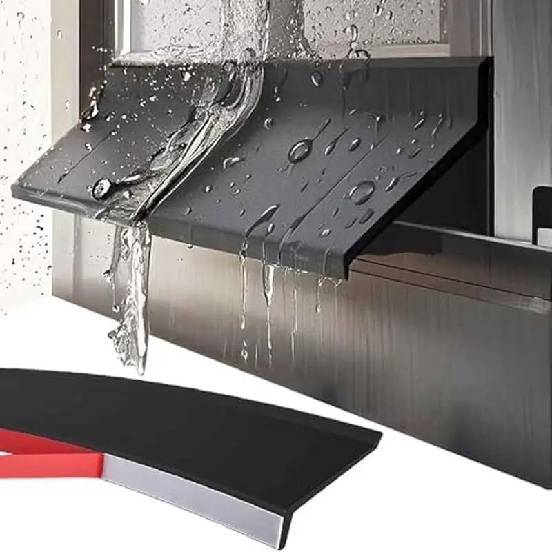 WS--98.42-inch Universal Self-adhesive Curtain Strip, Window Rainproof Cover - Heavy-duty Waterproof Window, Rainproof Tool, Easy To Install, Suitable For Sliding Doors And Balconies, Windproof And Soundproof Home Partition, Prevents Rainwater Backflow.