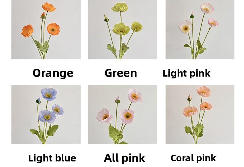 Poppies Artificial Flowers High-End Realistic Wedding Scene Arrangement Home Decoration Ornaments Artificial Silk Flowers Fake Flowers