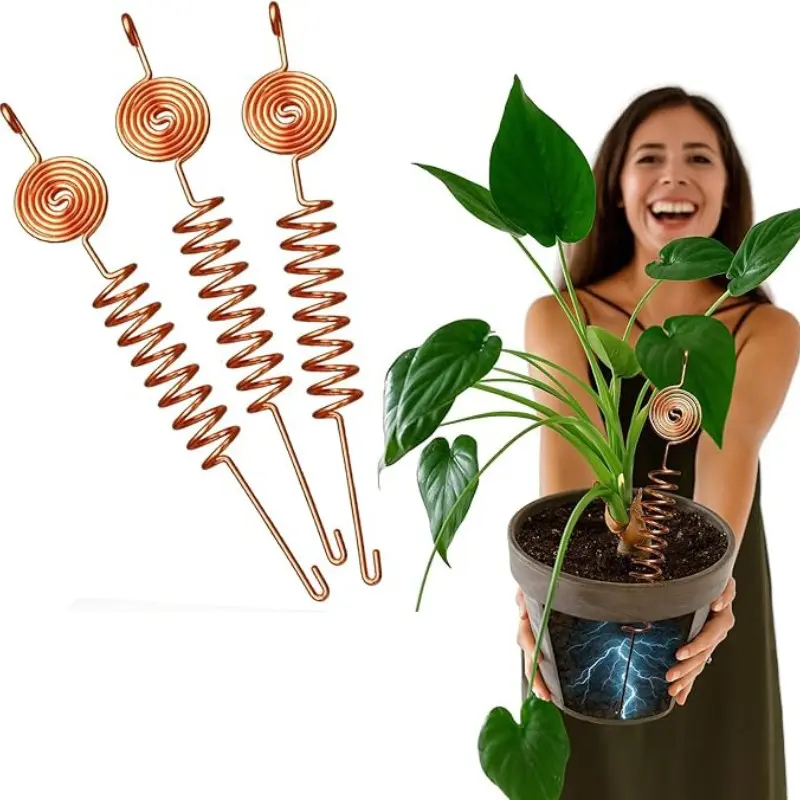 3-Piece Copper Garden Antenna Kit, Thick 10 Gauge 99% Copper Wire, Plant Growth Support, Vegetable Garden, Electronic Planting Tools
