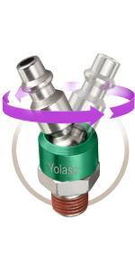 Pneumatic tool hook,1/4"NPT and 360° Rotatable L Air Rafter Hooks are Lightweight,Quick and Easy to Install for Air Blow Guns,Pneumatic Nail Guns,with Brass Joints,1-Piece