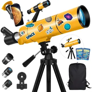 Telescope for Adults & , 80mm Aperture 500mm Portable Refractor Telescope for Astronomy Beginners, Professional Travel Astronomical Telescopes with Tripod, Stickers, Phone Adapter, Backpack