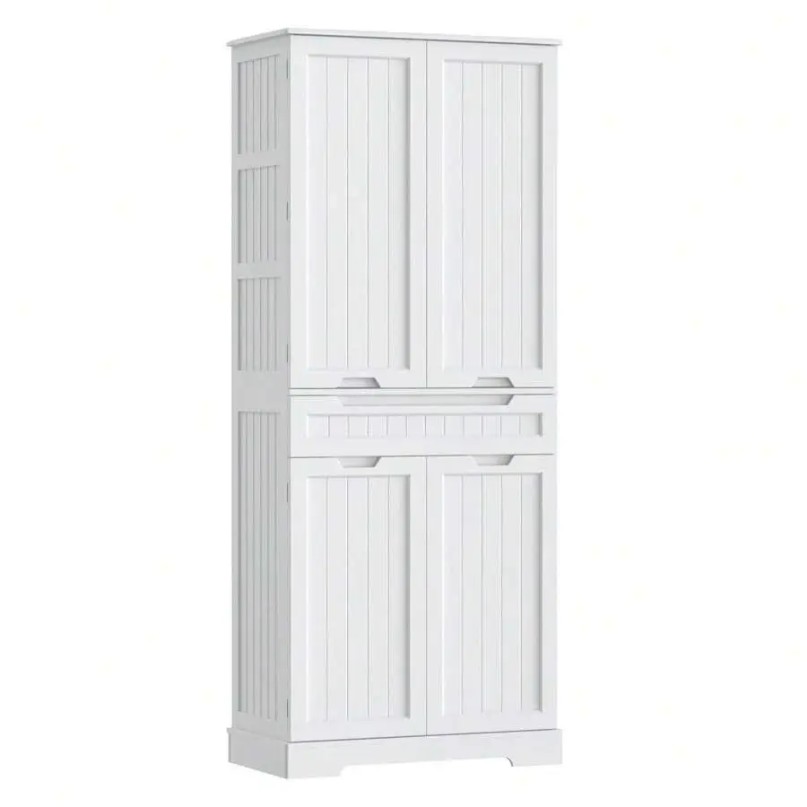 71" Pantry Storage Cabinet With Embedded Handles, Sideboard Buffet Cabinet With Adjustable Shelves, Freestanding Storage Cabinet Dining Room, Bathroom, Craft Room, Laundry Room,'s Day Ideas