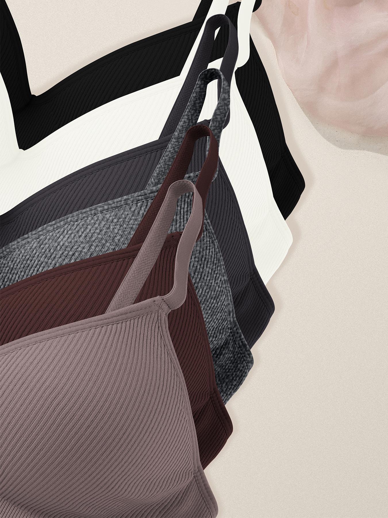 Women's Solid Wireless Bralette, Adjustable Strap Push Up Bra, Soft Comfortable Breathable Lingerie for Daily Wear, Breathable Comfy Bra