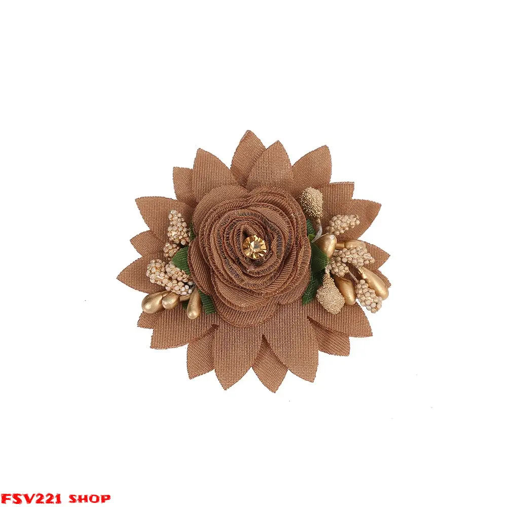 Handmade Fabric Flower Appliques Set (2-Pcs) - Basic Decorative Accent for Dresses, Home Decor, Jewelry Making, Hair Accessories & Craft Projects