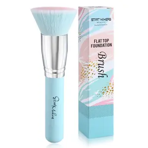 Makeup Brushes Foundation Brush for Liquid Makeup, Flat Top Kabuki Foundation Brush Premium Make up Brushes Liquid Blending Mineral Powder Buffing Stippling Flawless Face Brush Makeup Tools(Blue) : Beauty & Personal Care