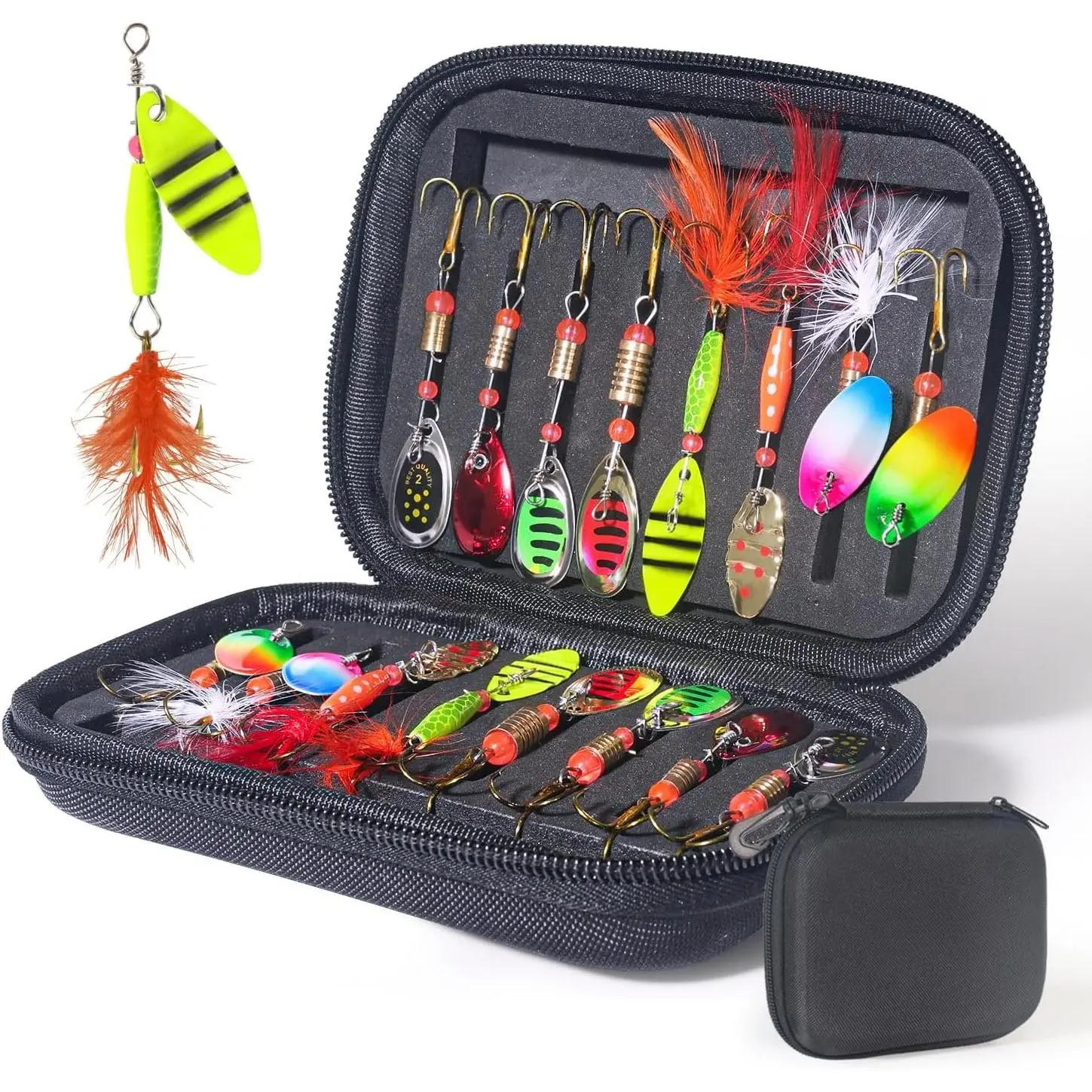 Fishing Lures Spinner Baits, 16 count Rooster Tail Fishing Lures Kit | Trout Bass Salmon Lures w/  Treble Hooks, Fishing Spoons Baits for Freshwater Saltwater, Fishing Gears  for Men