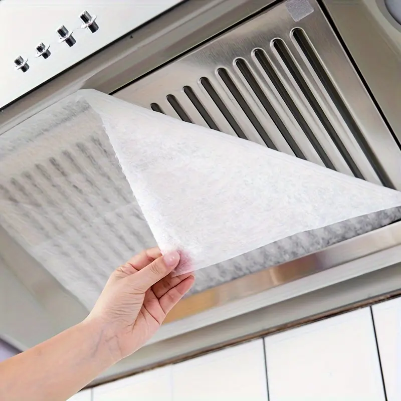 12pcs Range Hood Filter Paper Range Hood Oil-proof Sticker High Temperature Resistant Oil-absorbing Filter Mesh Oil Cover Self-adhesive Wash-free Universal Kitchen Stuff Kitchen Accessories