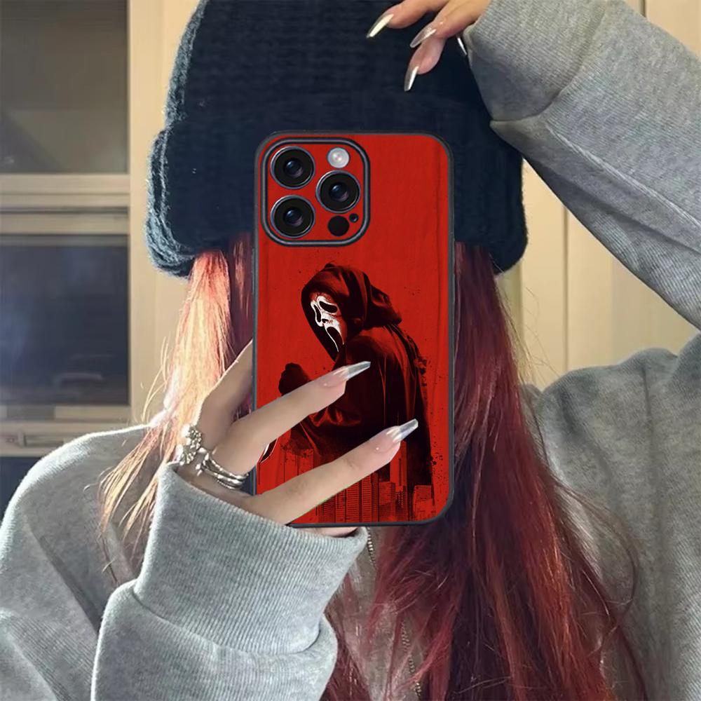 G-Ghostface H-Horror Scream Art Phone Case For iPhone 17 16 15 14 13 12 11 X Plus/Air/Pro Max/Pro TPU Soft to Skin-friendly case Shockproof Cellphone Shockproof Protector Smartphone Protection screen protector Cover Protective Casing