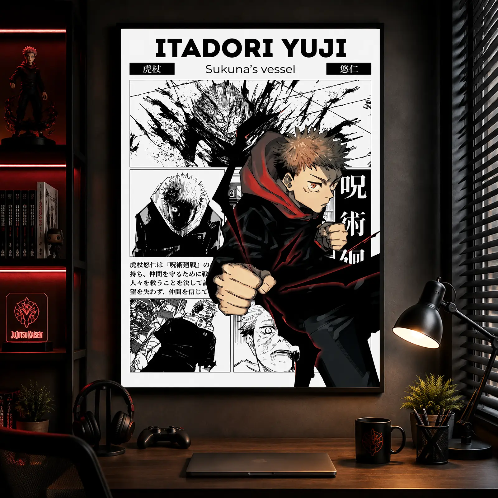 Itadori Yuji Canvas Wall Art Print - Japanese Manga Character Poster, Multi-Size Custom-Built Home Decor (12*18 in, 20*30 in) for Anime Room, Gift for Fans