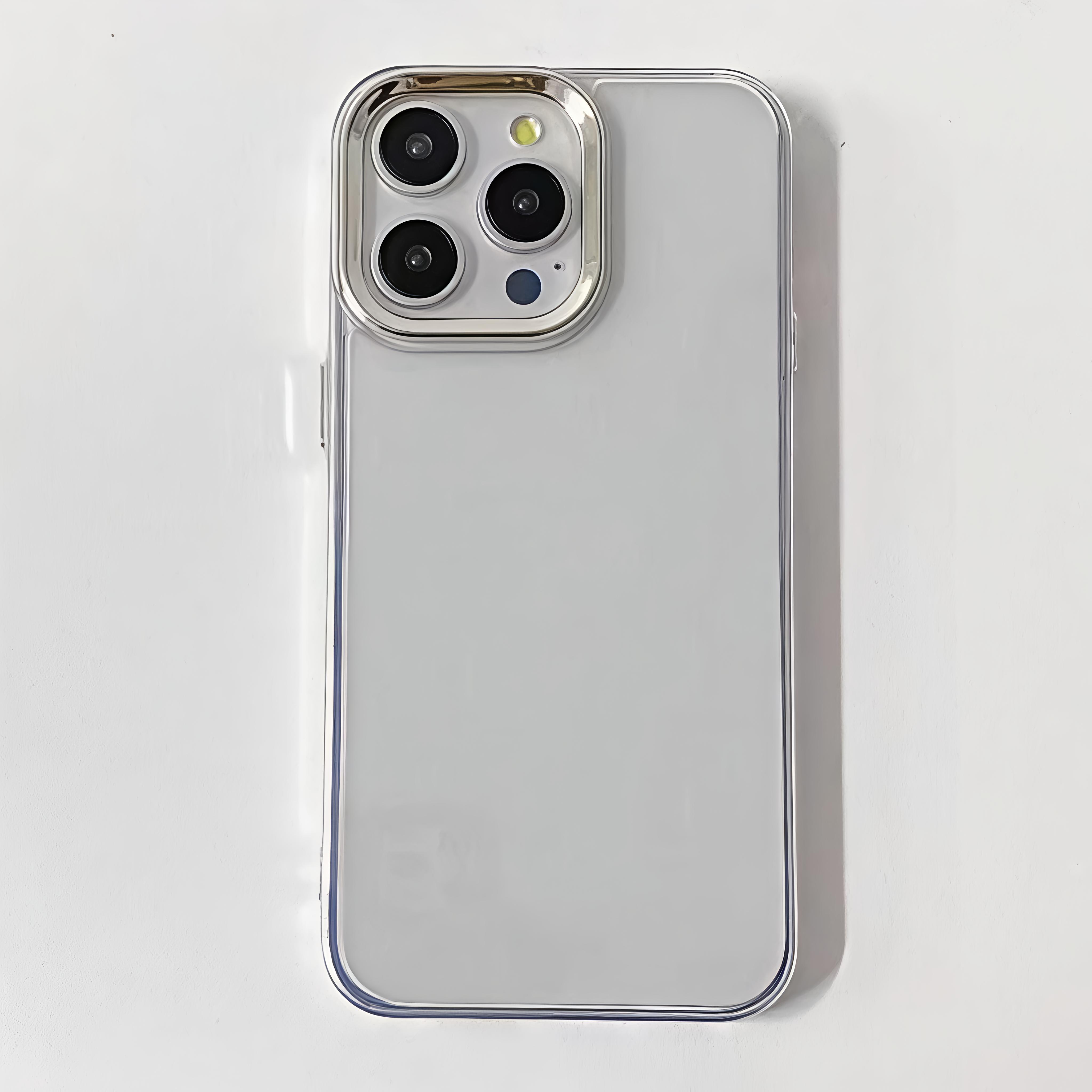 [Buy One Get One Free] Luxurious Transparent iPhone Case, Electroplated Metal Lens Frame, Shockproof TPU Corners, Full Body Protection, High Transparency Slim Soft Case, Suitable for 17 16 15 14 13 12 Pro ProMax Plus Air