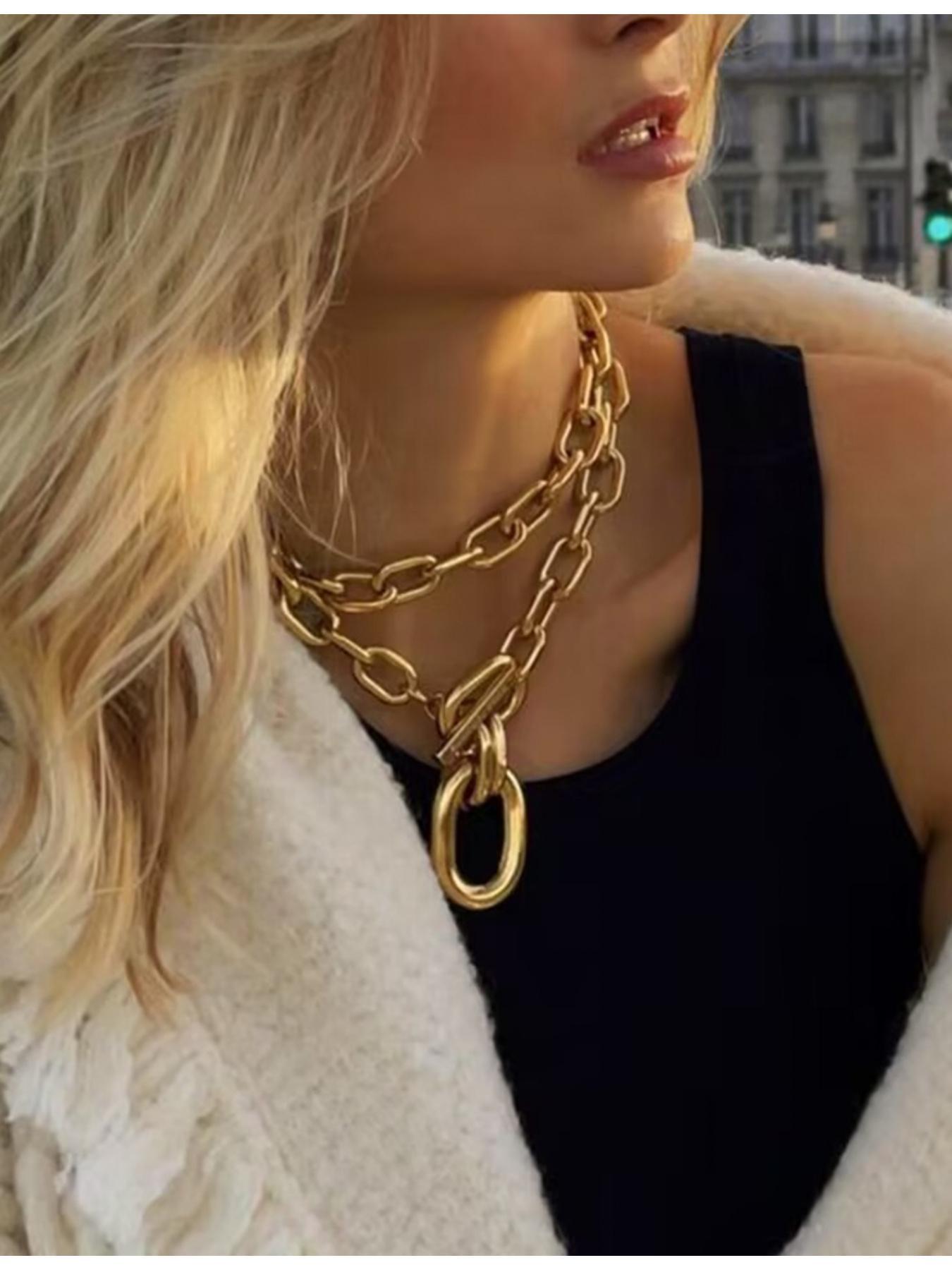 Chain Necklace for Women & Girls, Fashion Jewelry for Party, Daily Clothing Decor, Modern Versatile Accessories, Trendy All-match & Exquisite Jewelry for Birthday Gift, Daily Wear Necklace