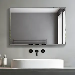 1 count 16x 24Beveled Polished  Frameless Bathroom Mirror Rectangle Wall Mount  Mirror for Bathroom,Bedroom,Entryway,Over Sink,Living Room (1624-1PCS)