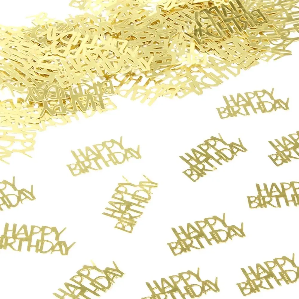 Gold Happy Birthday Confetti, 100 Pieces Table Scatter Party Decorations for Baby & Adults Birthday Party SuppliesGift