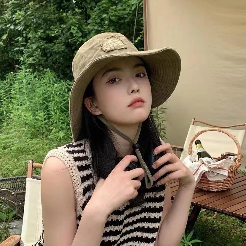 Summer Wide Large Brim Men Women Fisherman Hat Outdoor UV Protection Casual Sun Cap Hiking Fishing Climbing Safari Bucket Hats