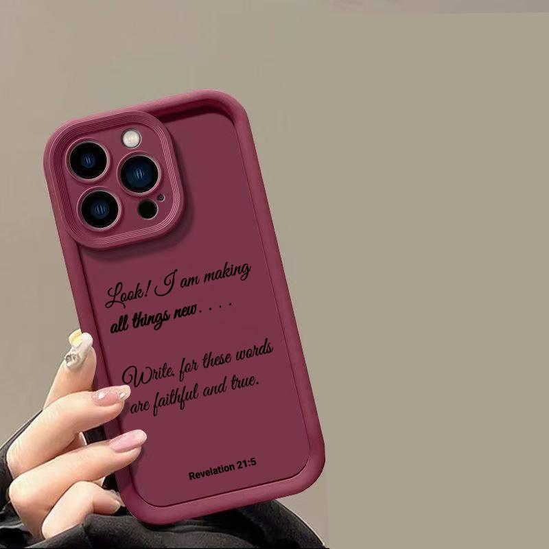 1PC Christian Revelation 21:5 All New Things Pattern Phone Case,Compatible with iPhone X/11/12/iPhone 13 Phone Case /14/15/16/17 Pro Max/Plus/Air & Samsung Galaxy,Military-grade drop protection, soft silicone, perfect gift for faith lovers.