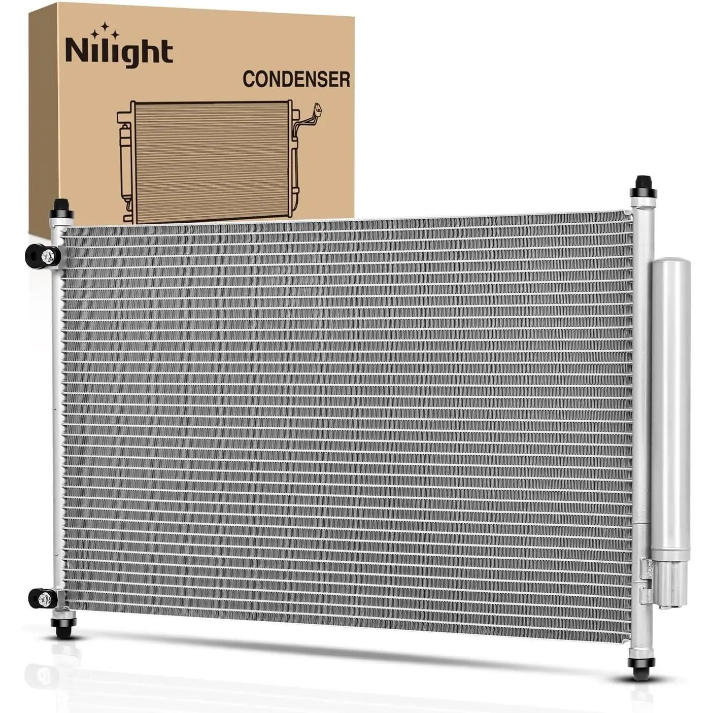 Nilight AC Condenser Compatible with Honda Accord L4 2.4L V6 3.5L 2013 2014 2015 2016 2017 Air Conditioning A/C Condenser with Receiver Drier Replace# 4165, 940466, HO3030159, CN4165PFC, 80110-T2F-A01, Ac Replacement, Aluminum Core, High Density