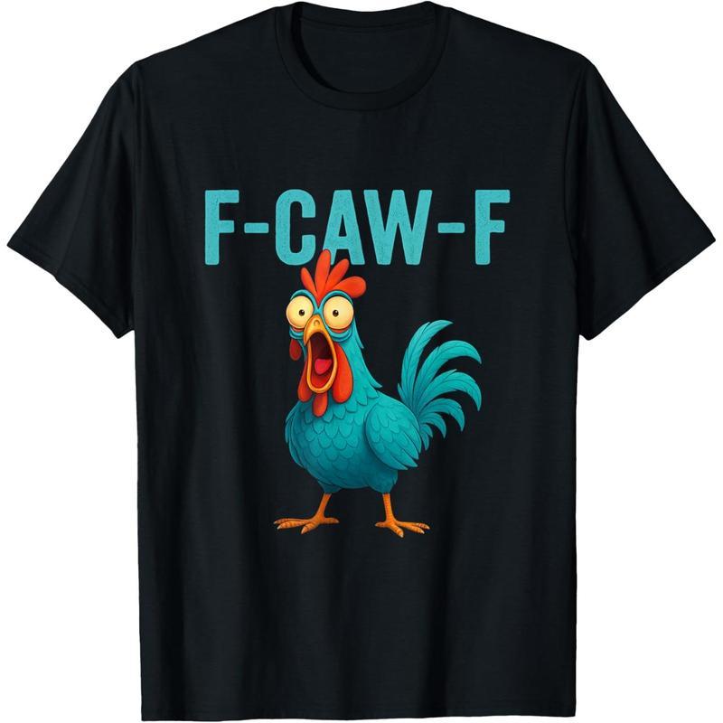 Funny Rooster Chicken Farm Animal Humor Bird Lovers T-Shirt Cotton T-Shirt Black Round Neck
