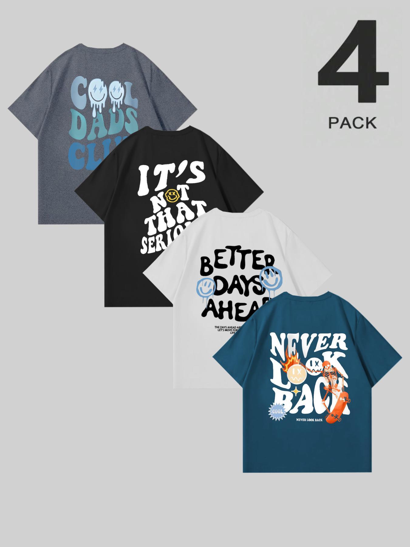 Men's Palm Tree & Letter Print Short Sleeve Graphic Tee, Regular Fit Casual Street Round Neck T-shirt for Summer, Men's Top for Daily Wear