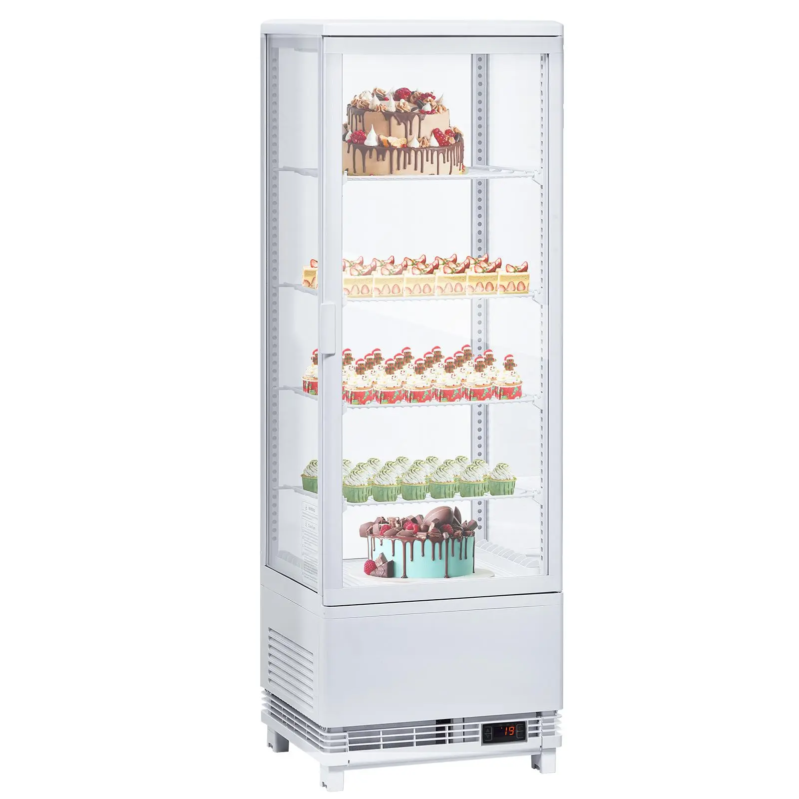 4.2 Cu.Ft Commercial Countertop Pastry Display Refrigerator – Single-Door Merchandiser with Double-Layer Tempered Glass, LED Lighting, for Bakery, Cake, Restaurant Use