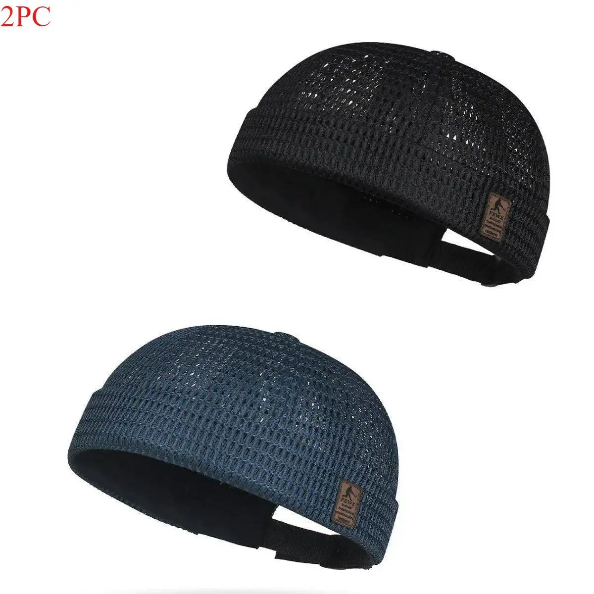 2 Pack Fitted Mesh Hats for Men & Women, Casual Retro Docker Cap Style, Adjustable 1-Size for Outdoor Summer Wear, Clothes, Adjustable Length Hats, Unisex