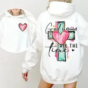 18ACTIVEKITThe brush god is good, hoodie, Christian sweatshirt, male and female religious millet, with hand-painted cross design of Jesus clothing