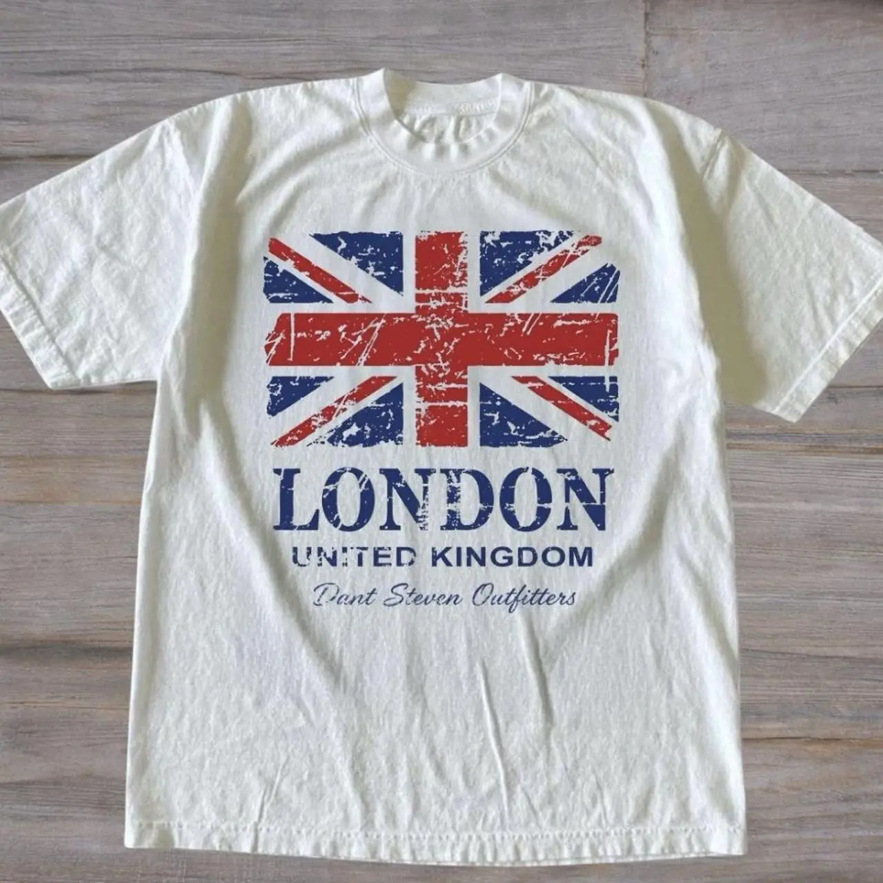 Men's Women's Black T-shirt, White London United Kingdom t-shirt with distressed Union Jack flag  Gifts Shirt, Unisex Vintage Graphic Tees Gothic Grunge Y2k Emo Scene Amity Affliction Style Clothes Men Women Streetwear